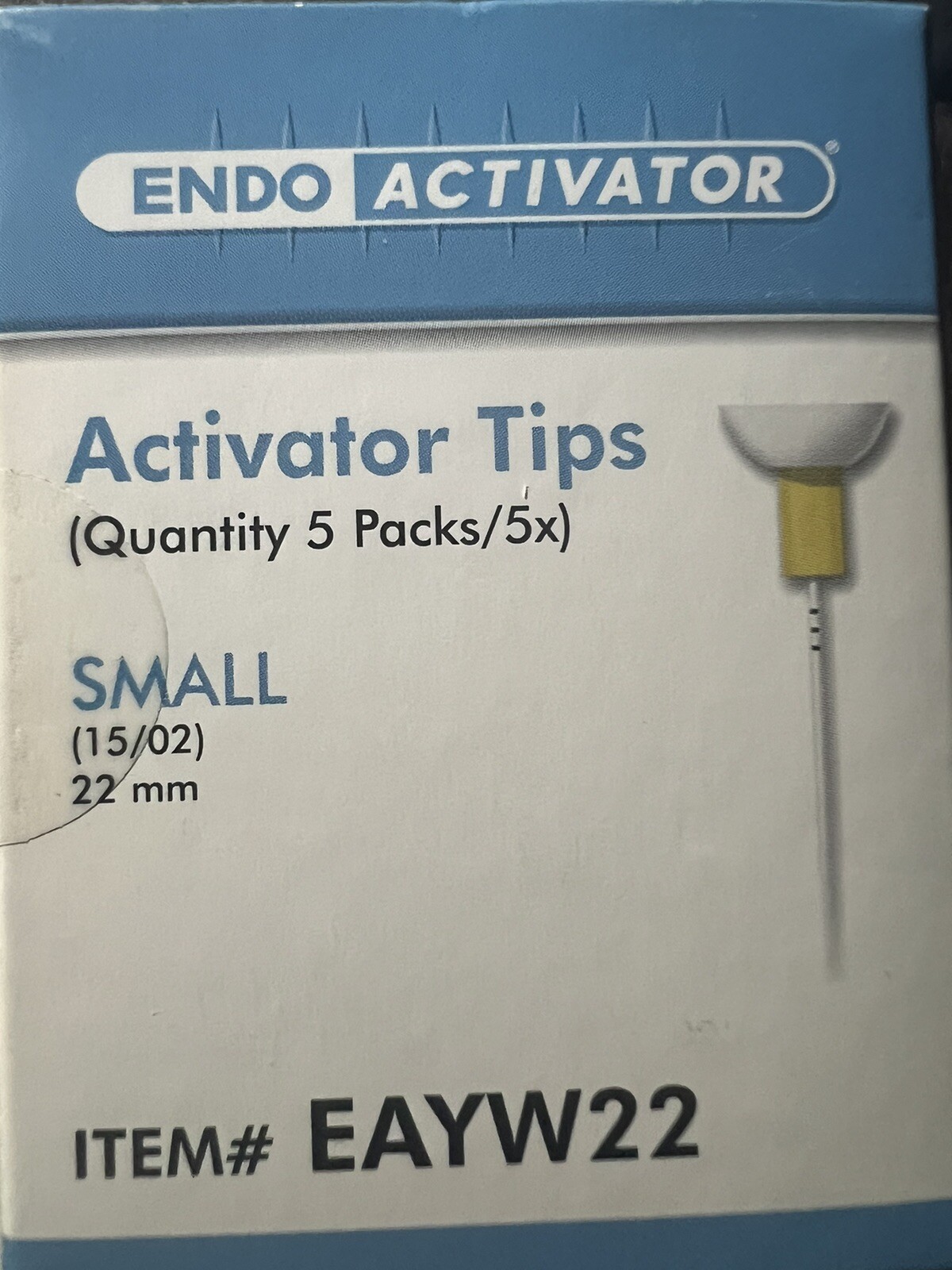 Endoactivator Tips Small Yellow 25 Activator Tips 22 mm Dentsply Tulsa