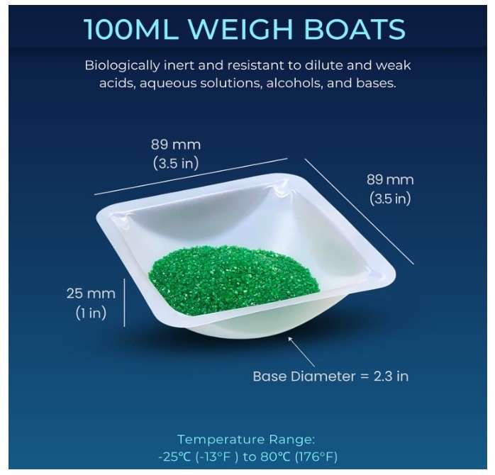 (250) PURE PONTA 100mL Disposable Medium PS Weigh Dish Boat 125/Pk X003VPPO7L