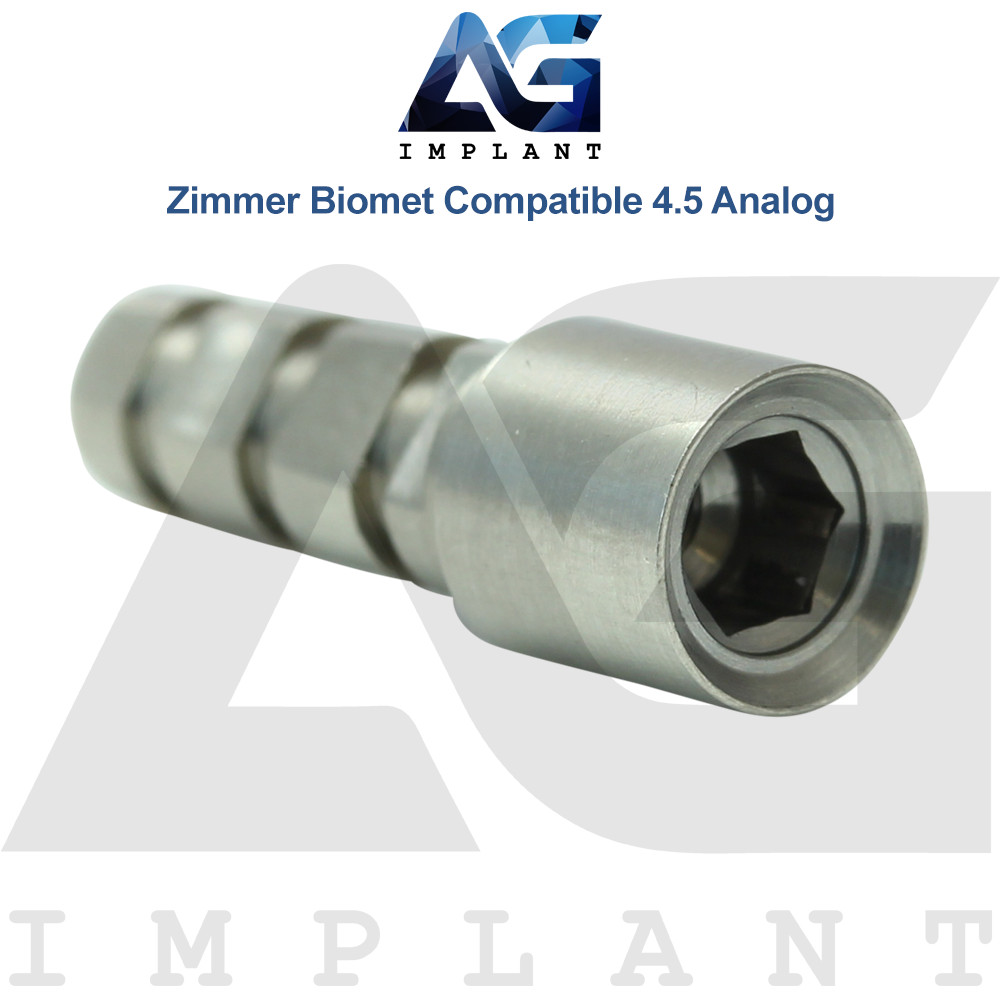 5x Dental Fixture Analog Ø4.5mm Compatible Zimmer Biomet® Int Hex 2.5mm