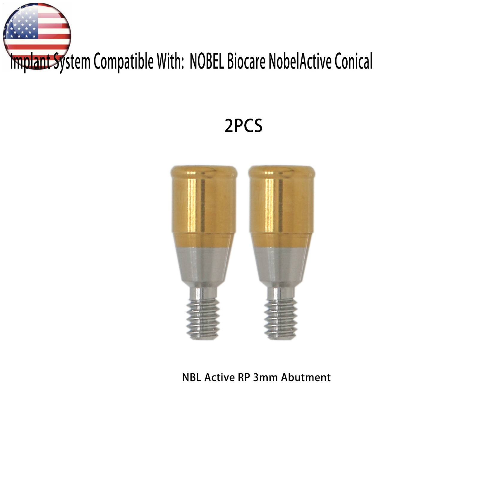 US Dental Locator Abutments for Nobel Active Conical RP NA451/2/3/4/5mm Height