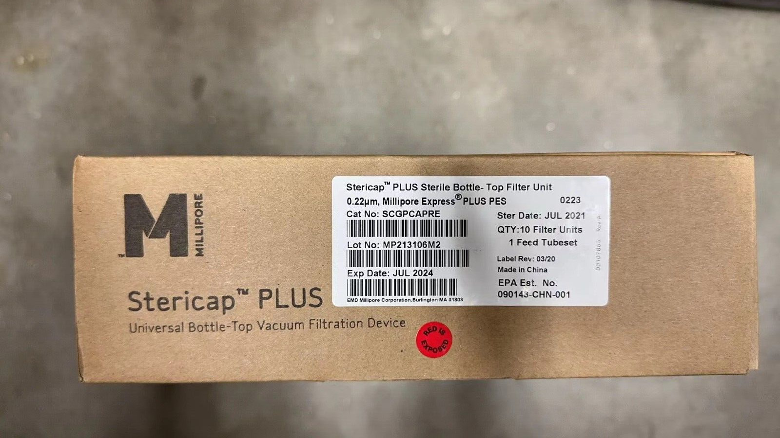 MilliporeSigma SCGPCAPRE SteriCap PLUS 0.22 μm, 10/Pk