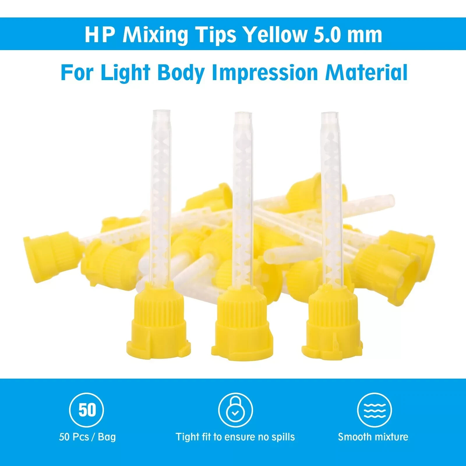 100Pc Dental Mixing Tips 6.5mm /5.4mm /4.2mm Grown &Bridge Impression VPS PVS
