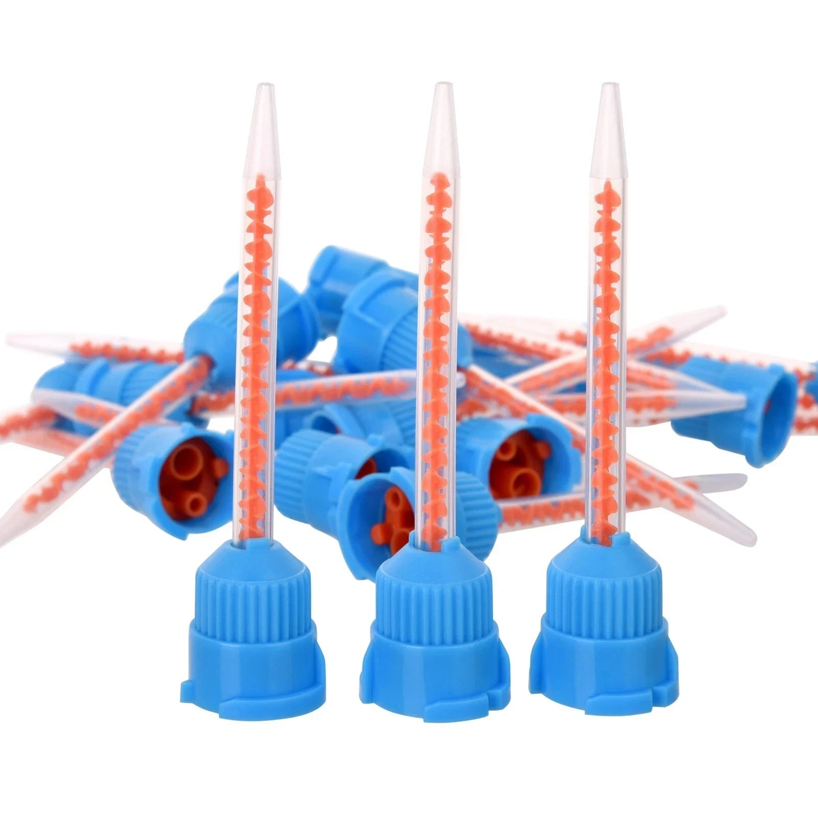 100 Blue/Orange High Performance Dental Long Mixing Tips, 10:1 | La Miere