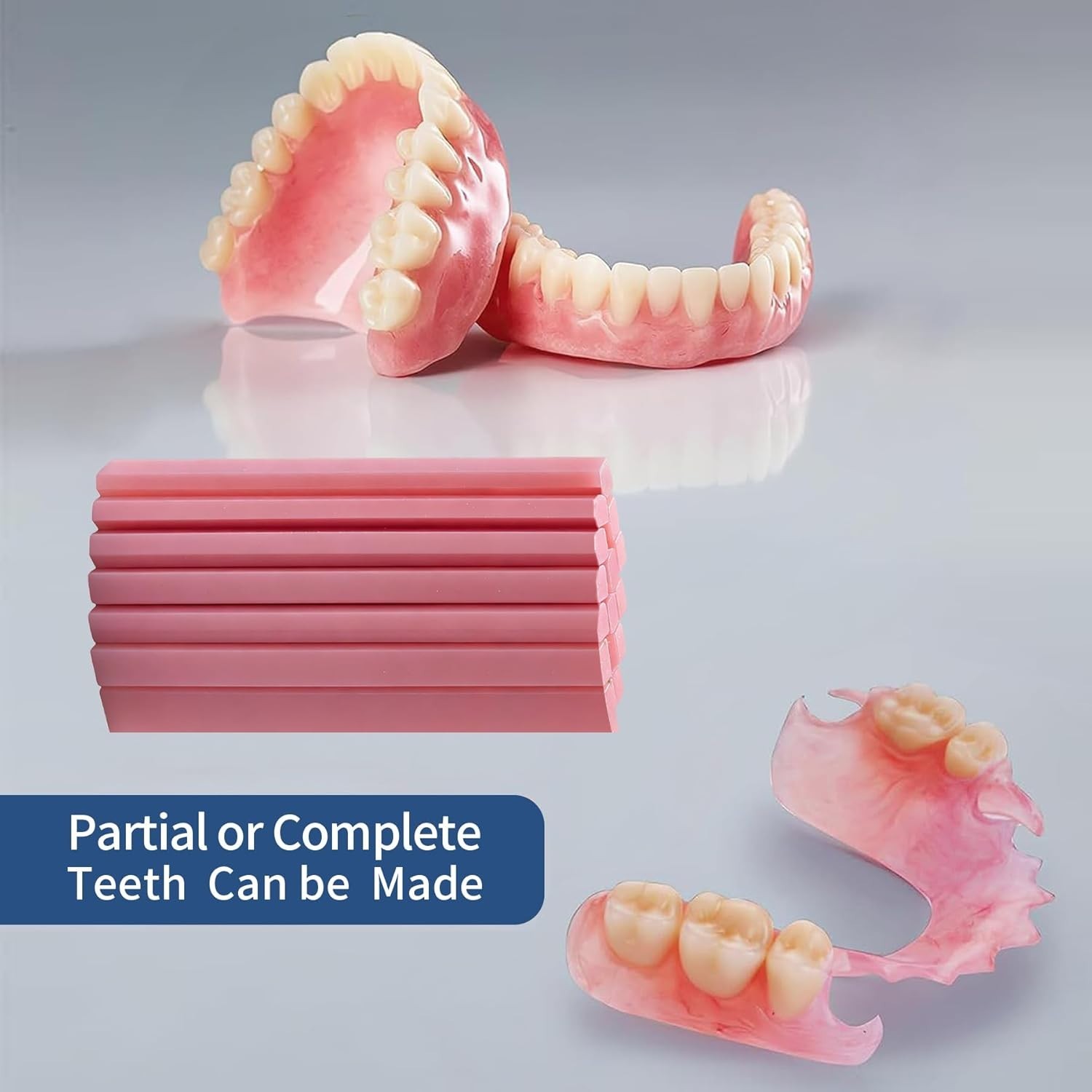 Dental Gum Material for Dentures, Fix Missing Teeth, Repair Broken Teeth, Natura