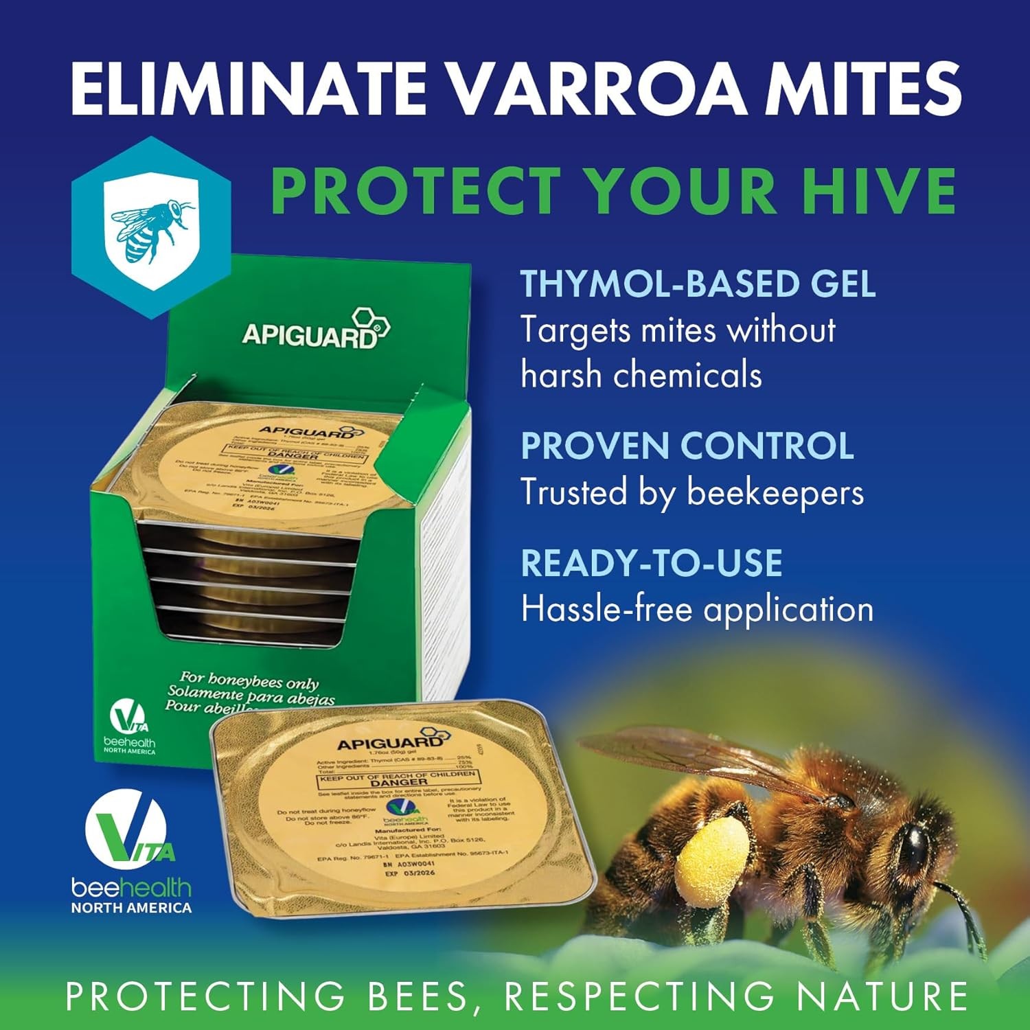 Apiguard Box of Ten 50g Trays Treatment for Honey Bee Hives