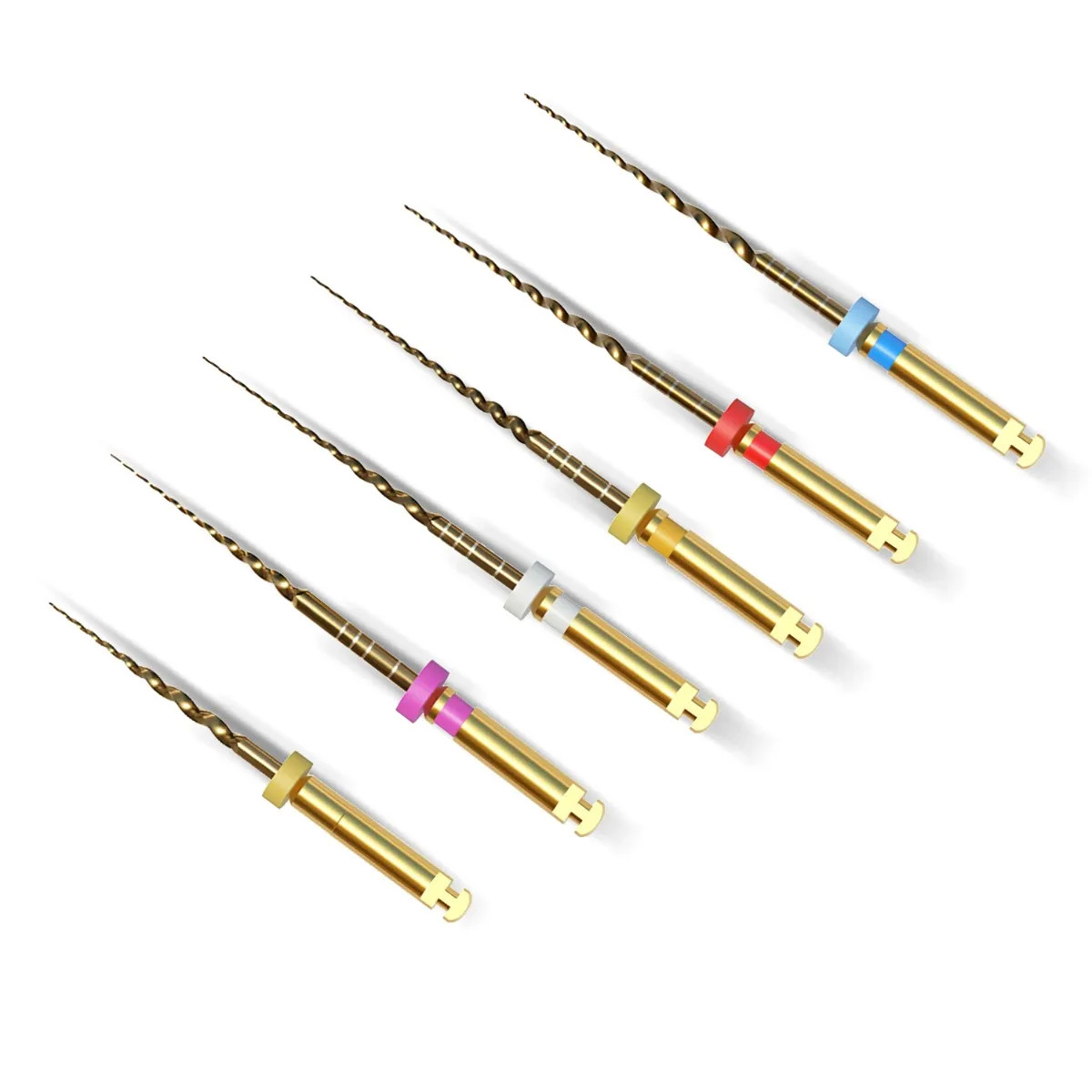 SuperEndo Gold-Flex Rotary Files Heat Activated Gold Rotary NiTi Files Pack of 6