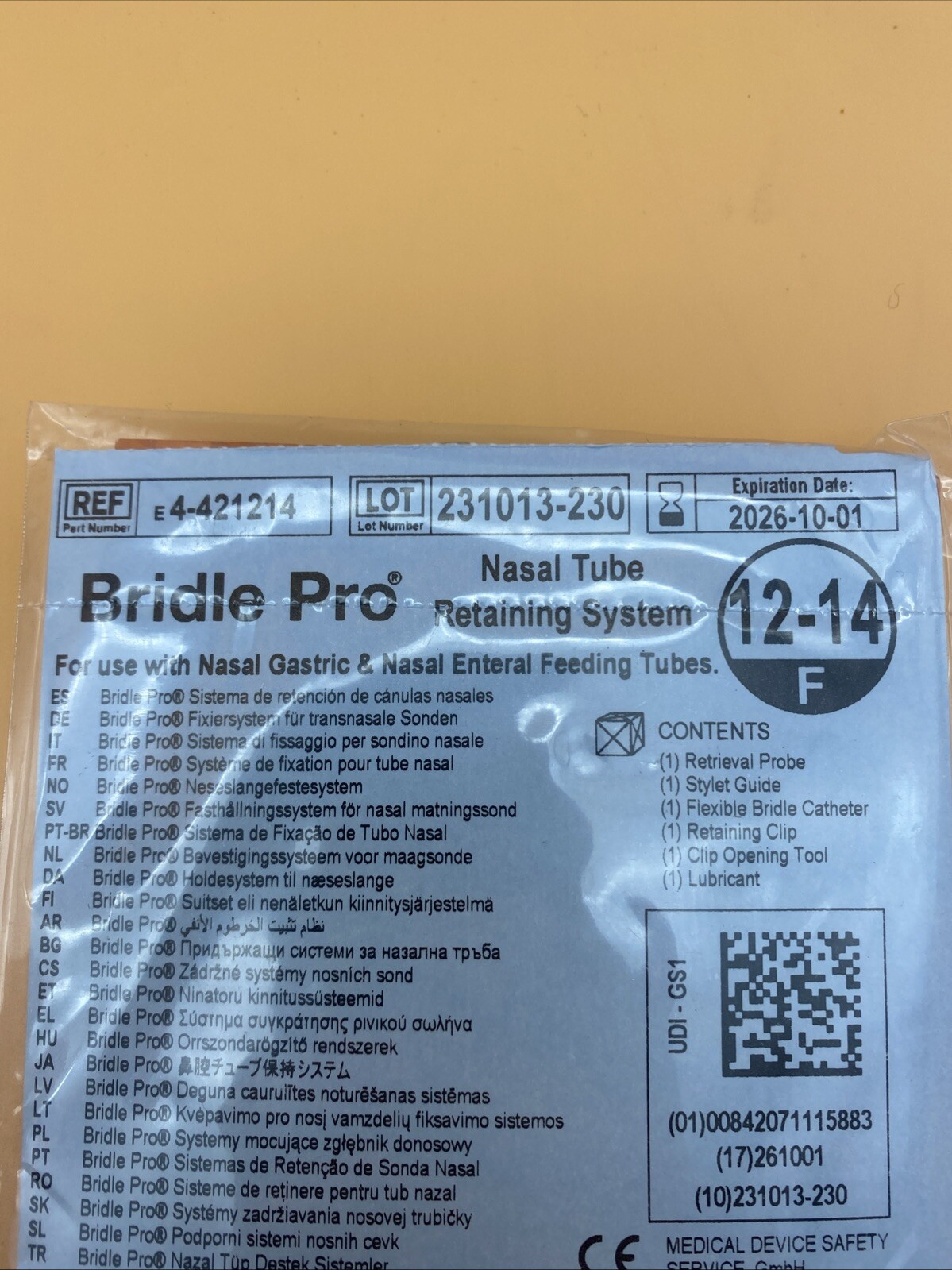 Bridle Pro Bridle Nasal Tube Retaining System REF# 4-421214 – 12-14 F – EXP 2026