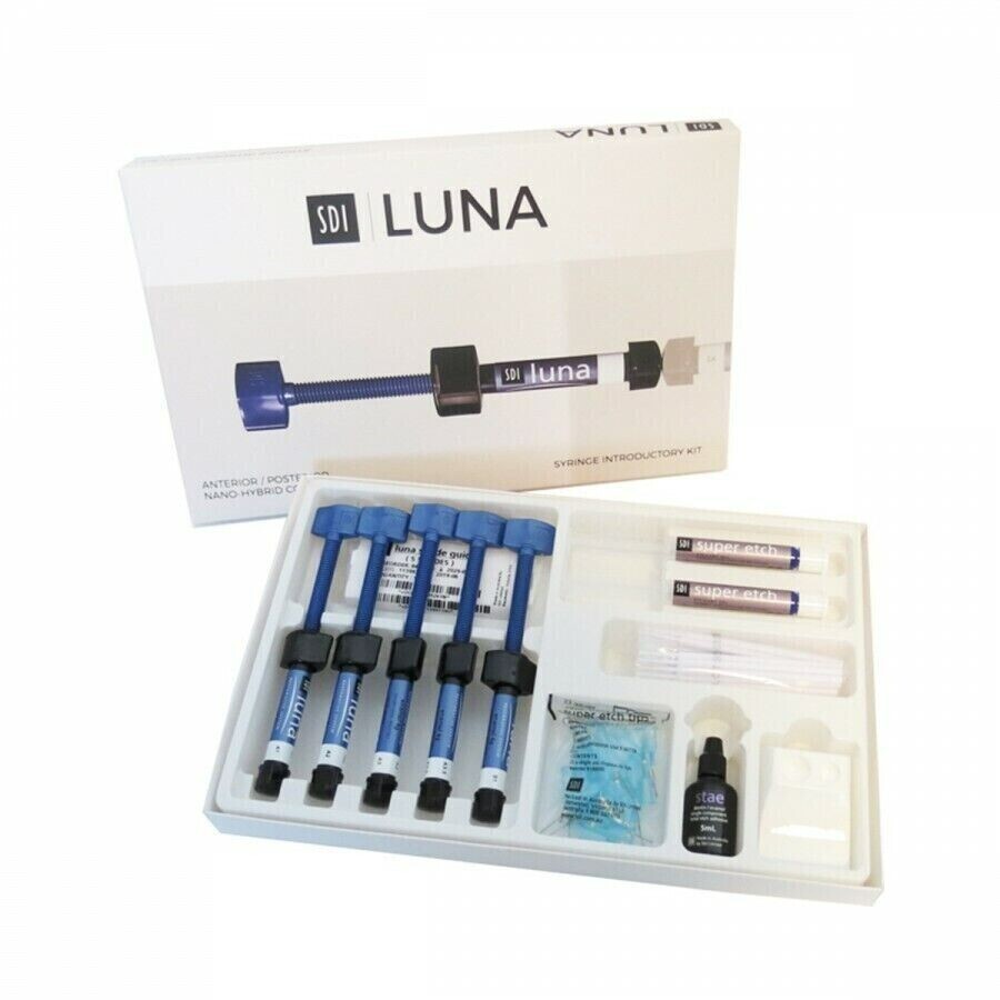Dental SDI LUNA Nano Hybrid & Micro Filler 5 Composite+Stae Bond+Etch 2ml Kit