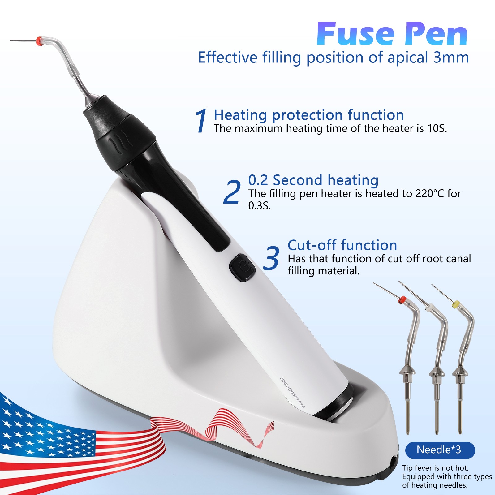 Dental Obturation System Endo Gun Heated Pen Percha Gutta +Buchanan Hand Plugger