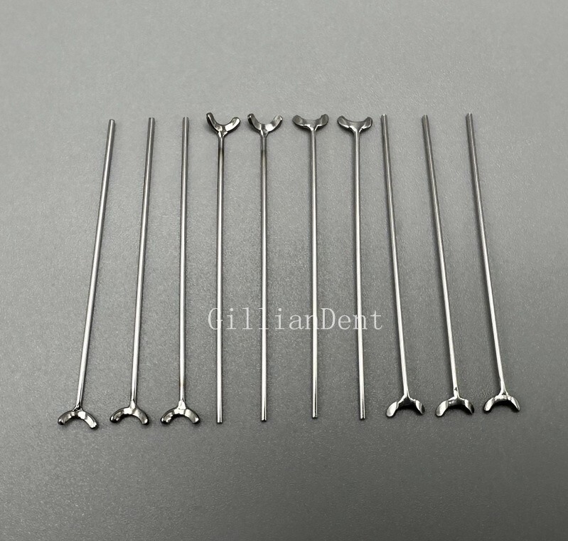 10pcs Dental Ortho Ball Retainer J Clasp Oblique Clasps Bars 0.8/ 0.9mm Y-Type