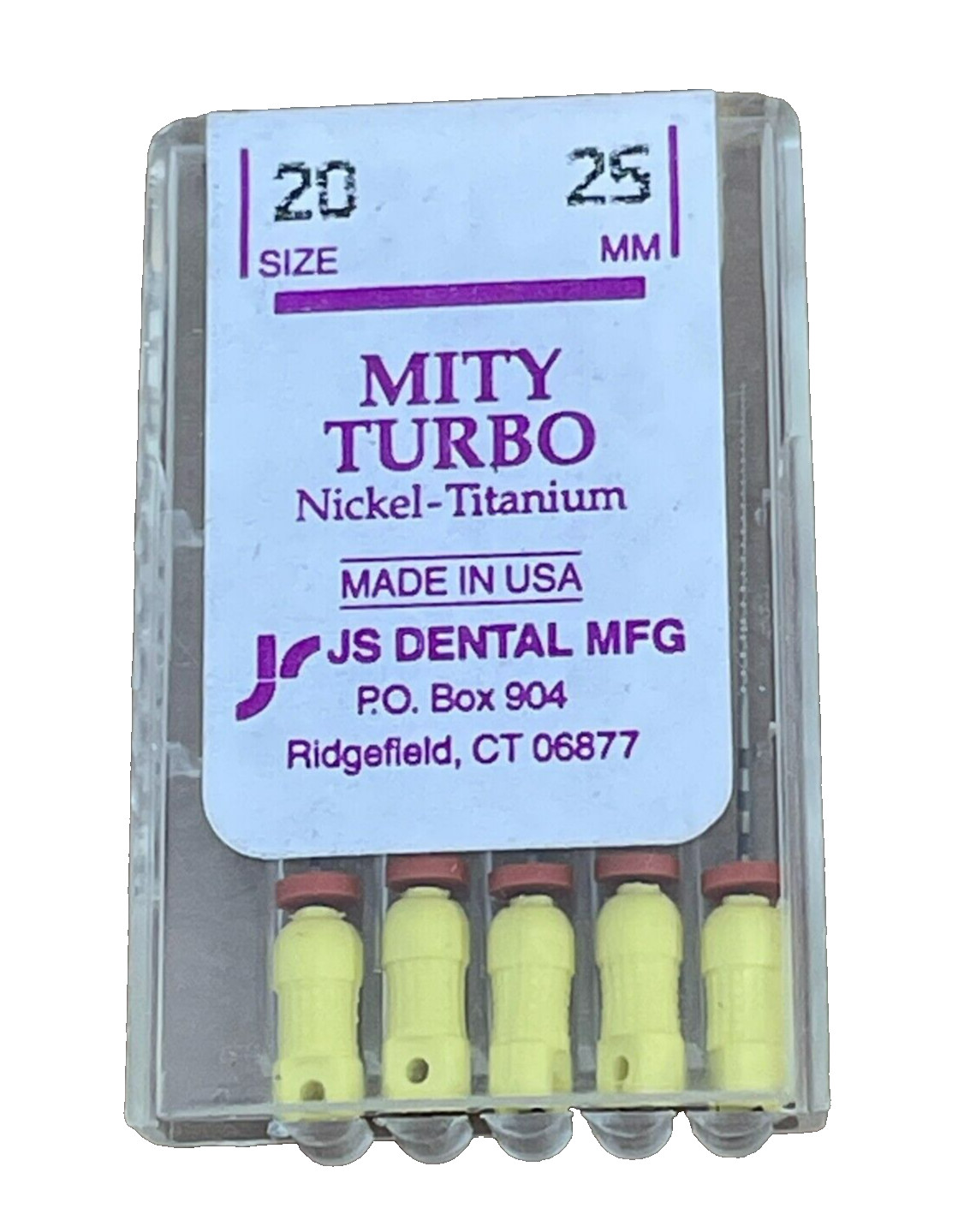 Js Dental MFG MityTurbo Nickel-Titanium Size 20 / 25mm, Made in USA