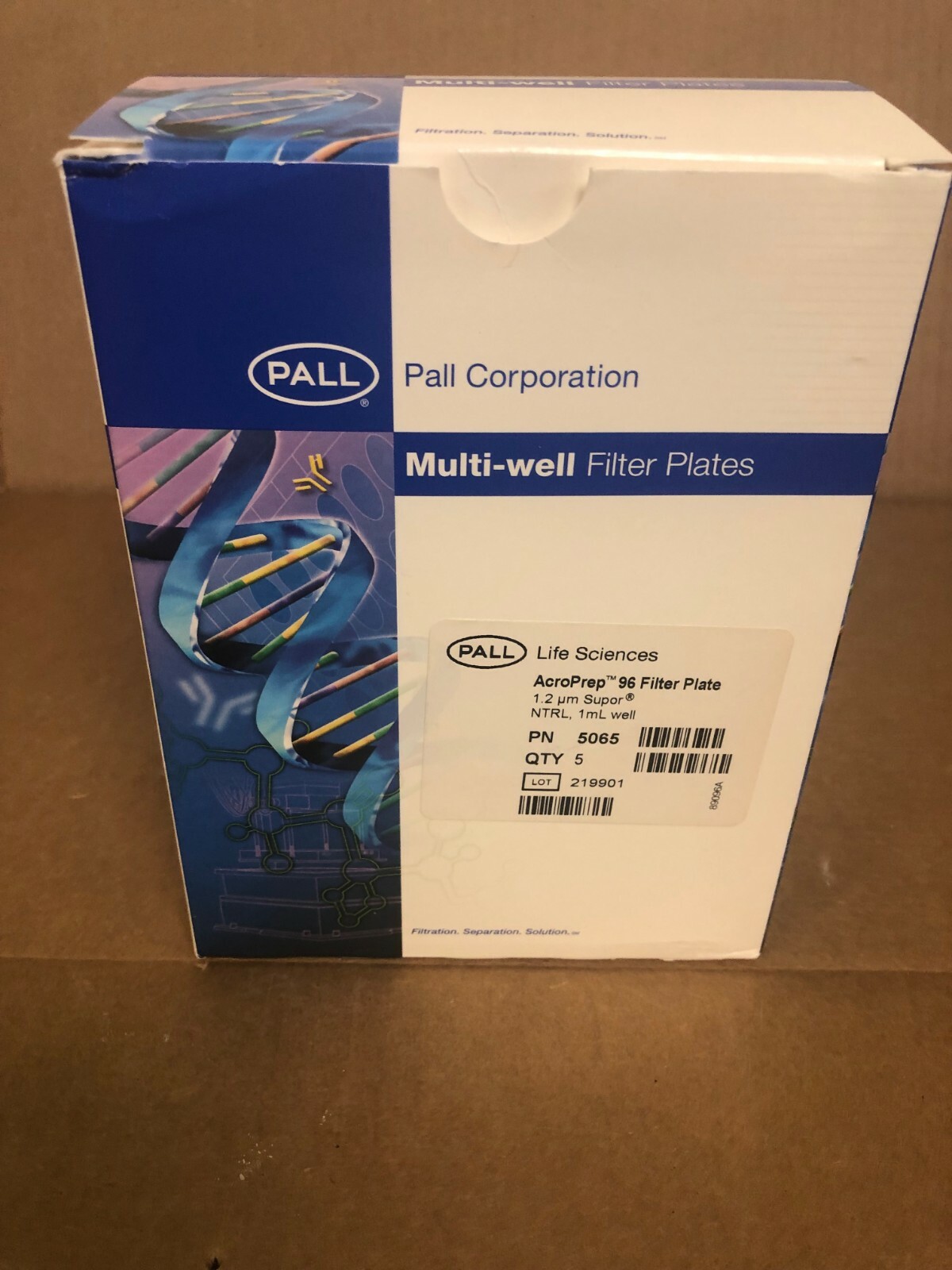 Pall 5065 Life Sciences Acro Prep 96 Filter Plate 1.2um Supor 1mL well 4/pk