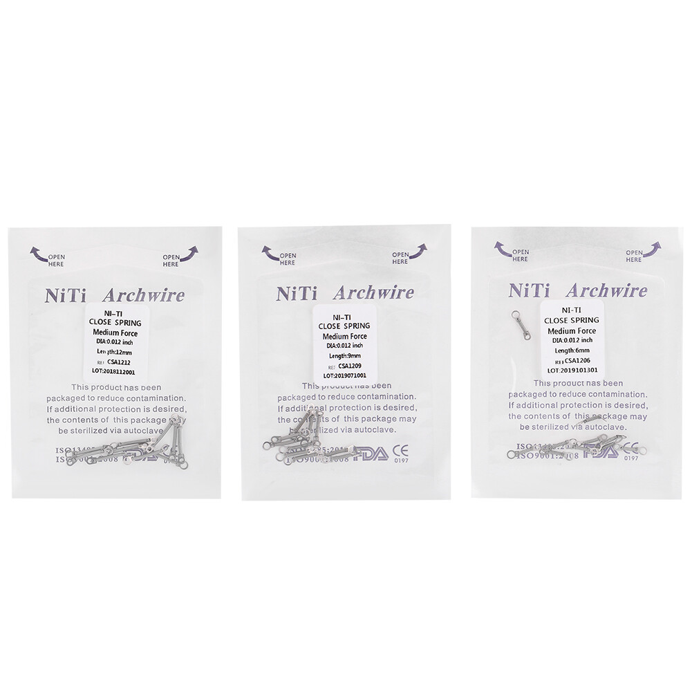 5Pks Close Coil Spring Dental Orthodontic Niti 6/9/12 Medium Force For Braces