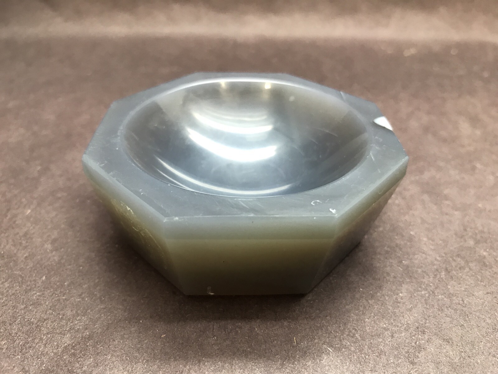 Octagonal Gray Agate Laboratory Mortar 75mm OD x 30mm H 50mm Grinding Area