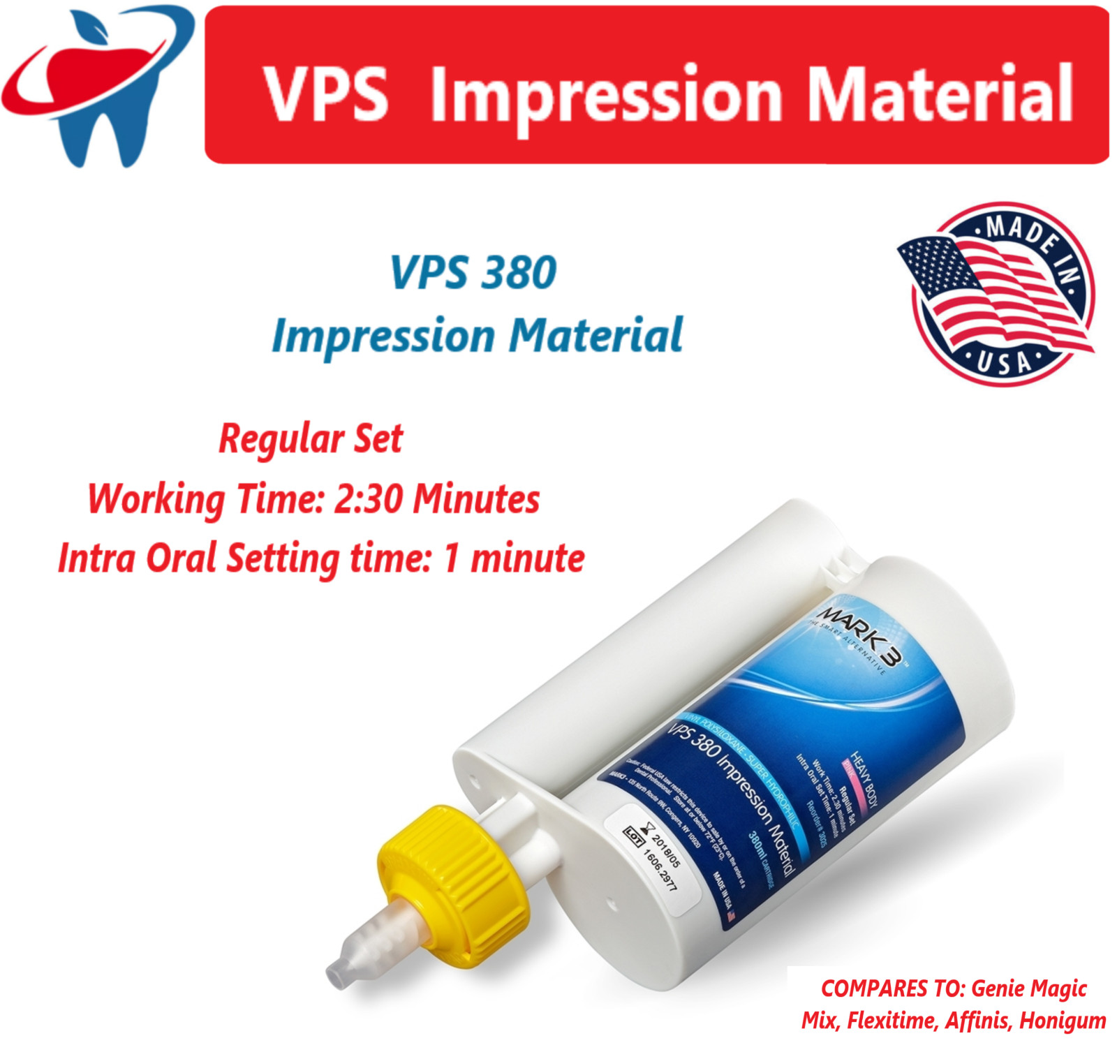 Dental PVS 380ml VPS Impression Material Heavy Body Regular Set- Honigum Type