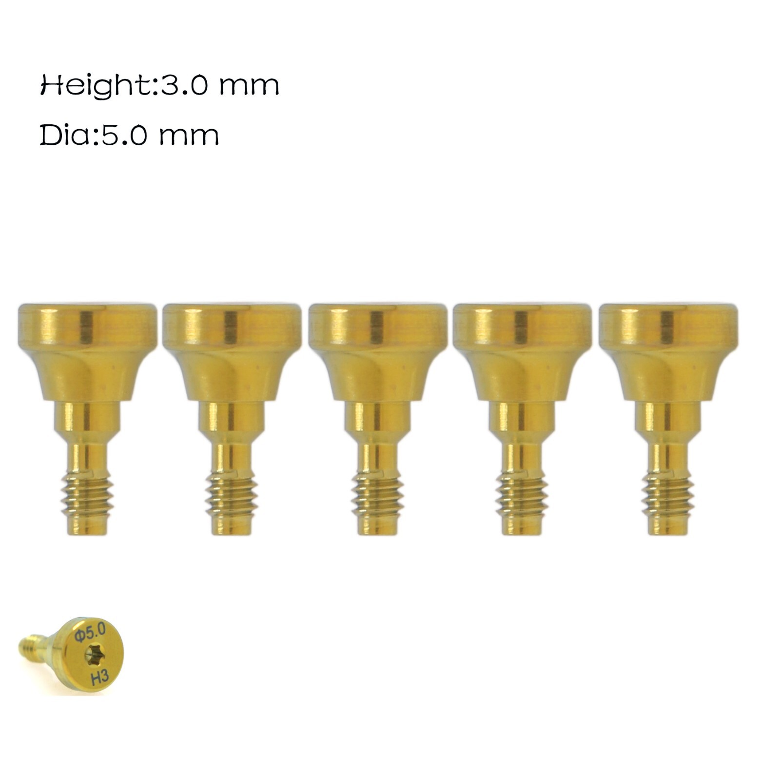 5Pcs US Dental Healing Abutment Cap NP/RP Internal conical Fits Nobel Biocare