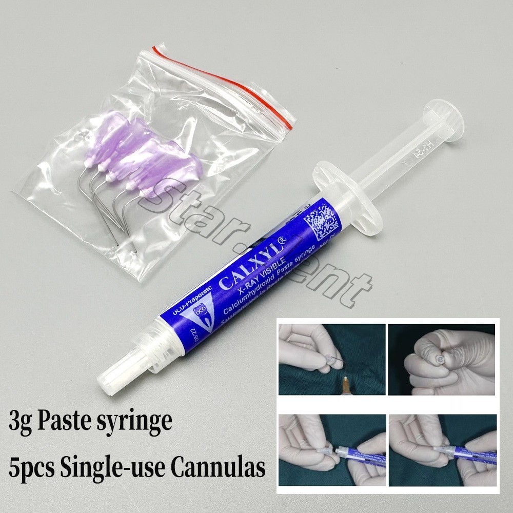 3g/Syringe x-ray visible Dental Calcium Hydroxide Paste 5pcs Single Use Cannulas