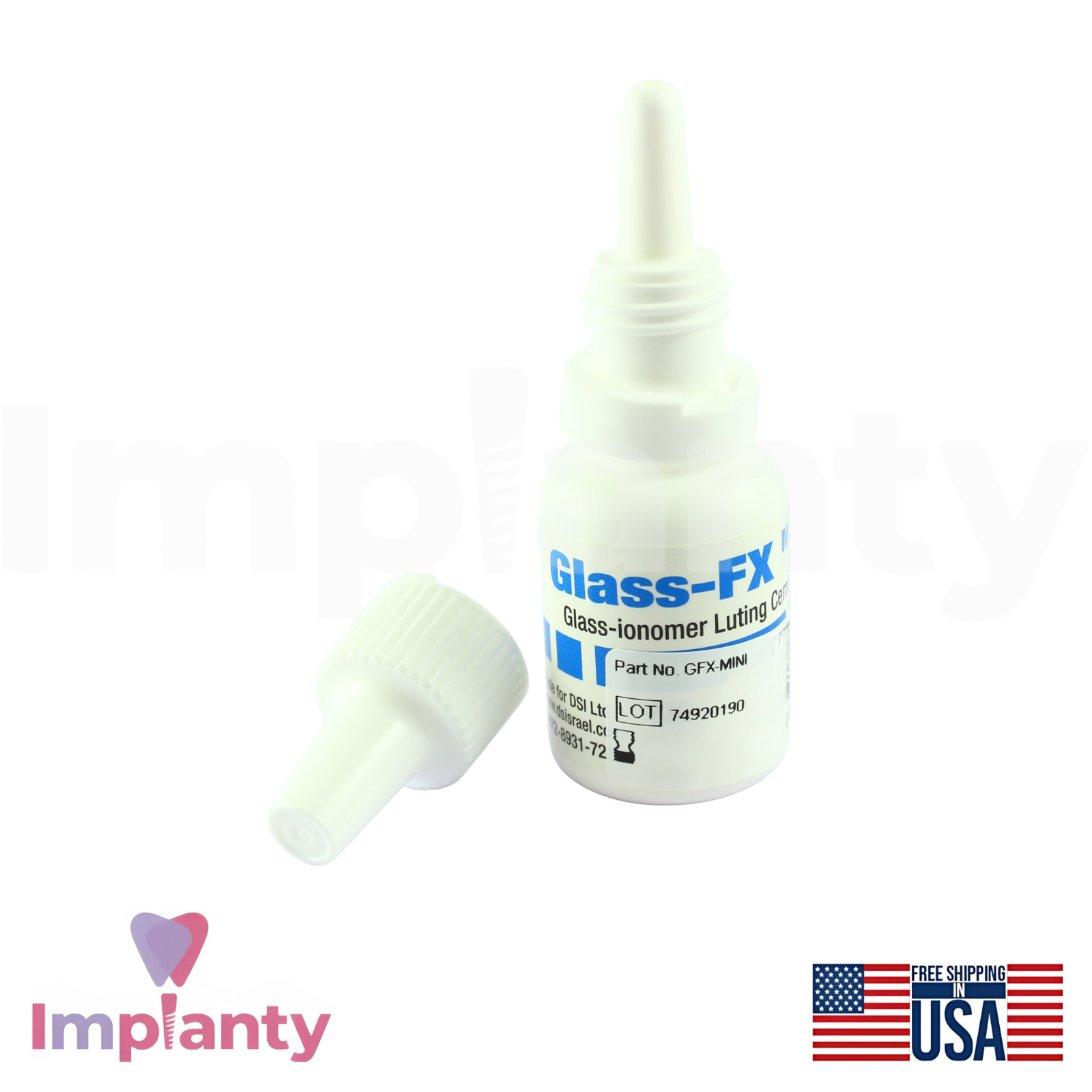 DSI Glass-FX Multi-Purpose Ion omer Crown Permanent Cement 10g Powder 7ml Liquid