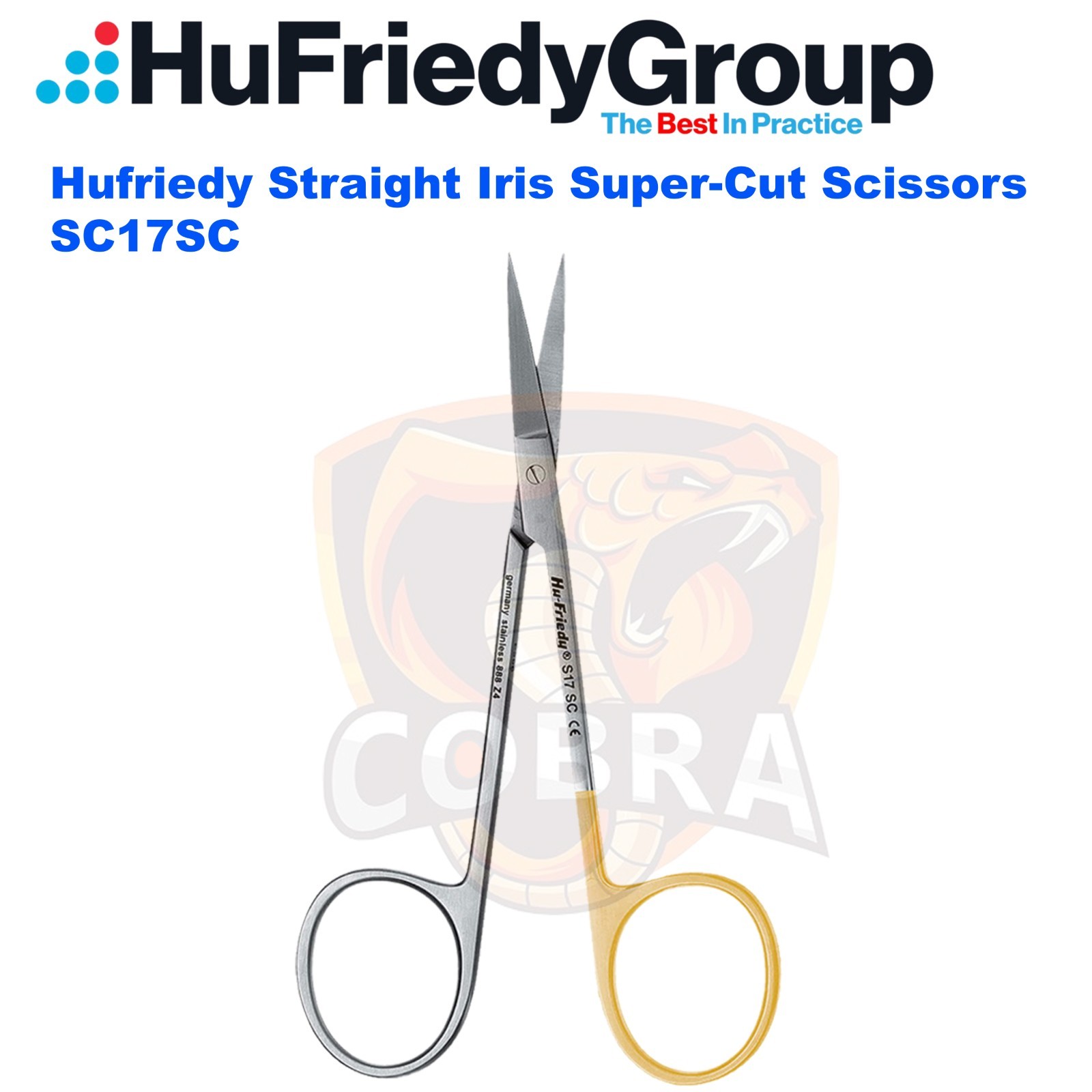HuFriedy Iris, Straight/Delicate, Super-Cut, Black Line S17 – S17SC – S17SCX