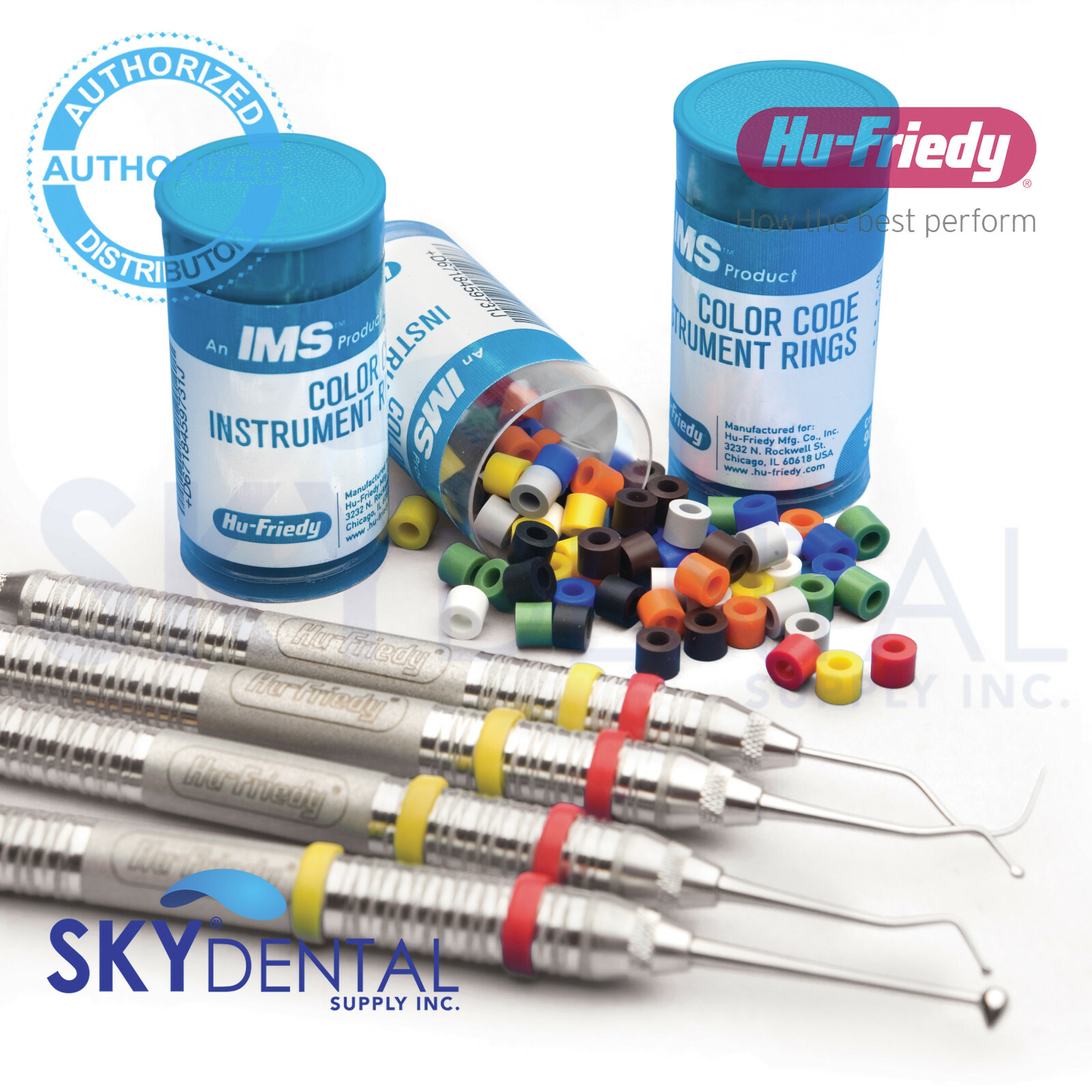 Hu-Friedy Regular or Large Color Code Instrument Rings, 50 Pack – IMS-12810L