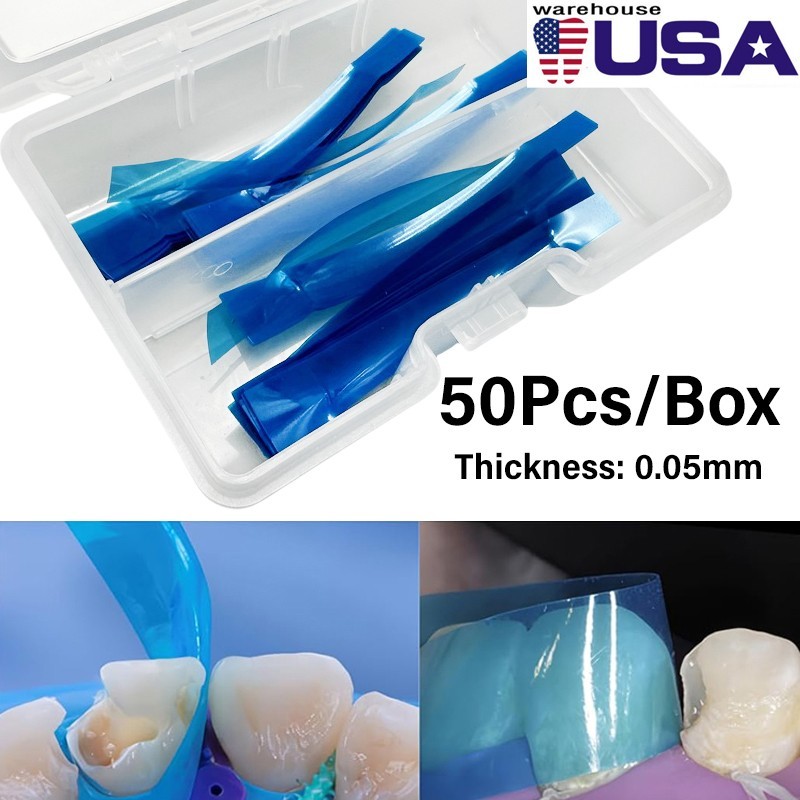 Dental M8 Blue Strips Matrix Strip Contoured Anterior Matrices Resin Bands 0.05
