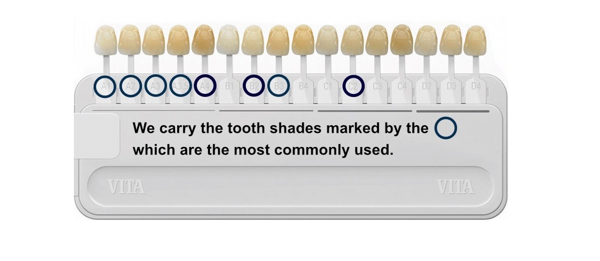 Dental Lab Lower Anterior Acrylic Resin Teeth Various Sizes & Shades 120/Box