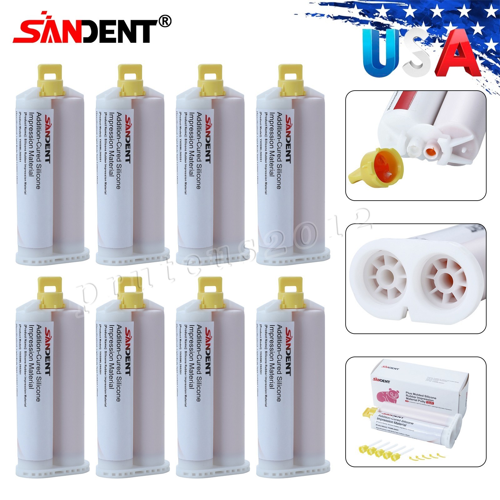 8Pcs Light Body Fast Rapid Set Dental Impression Material 50mL Cartridge VPS PVS