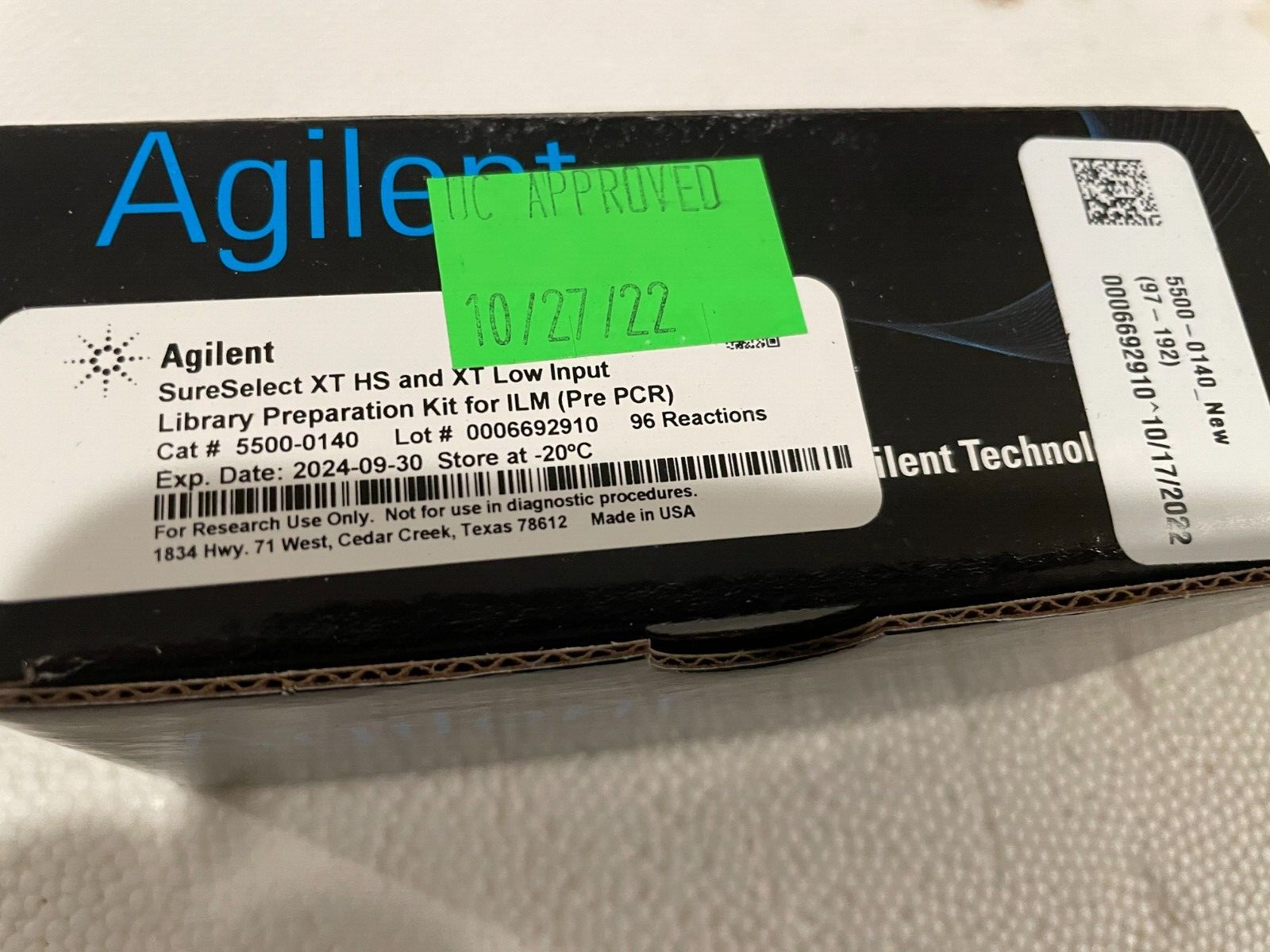 Agilent SSELXT XT HS Library Prep Kit 5500-0140 SureSelect low input