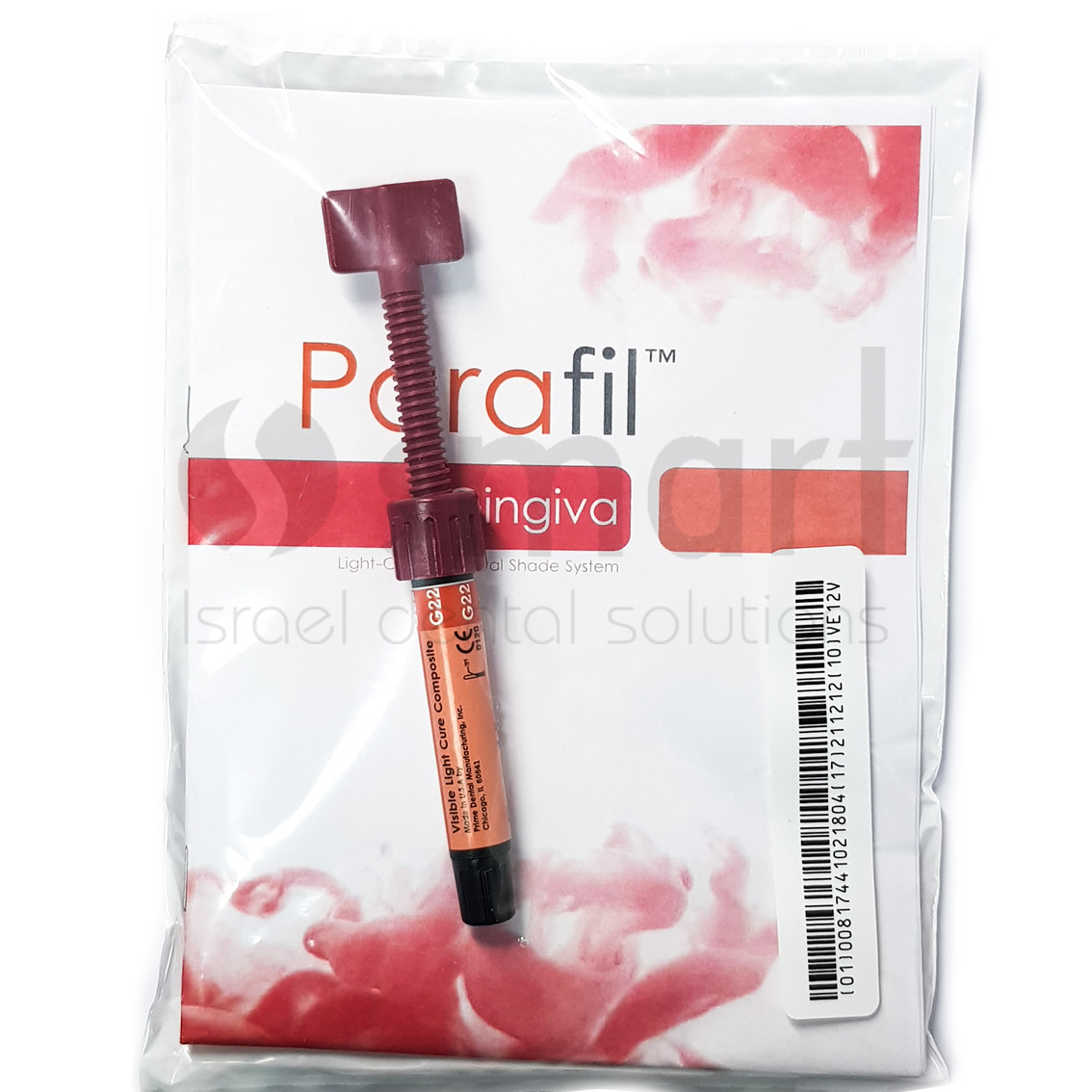 LOTx3 Dental Parafil composite gingival visible light cure pink G22 4.5gr stain