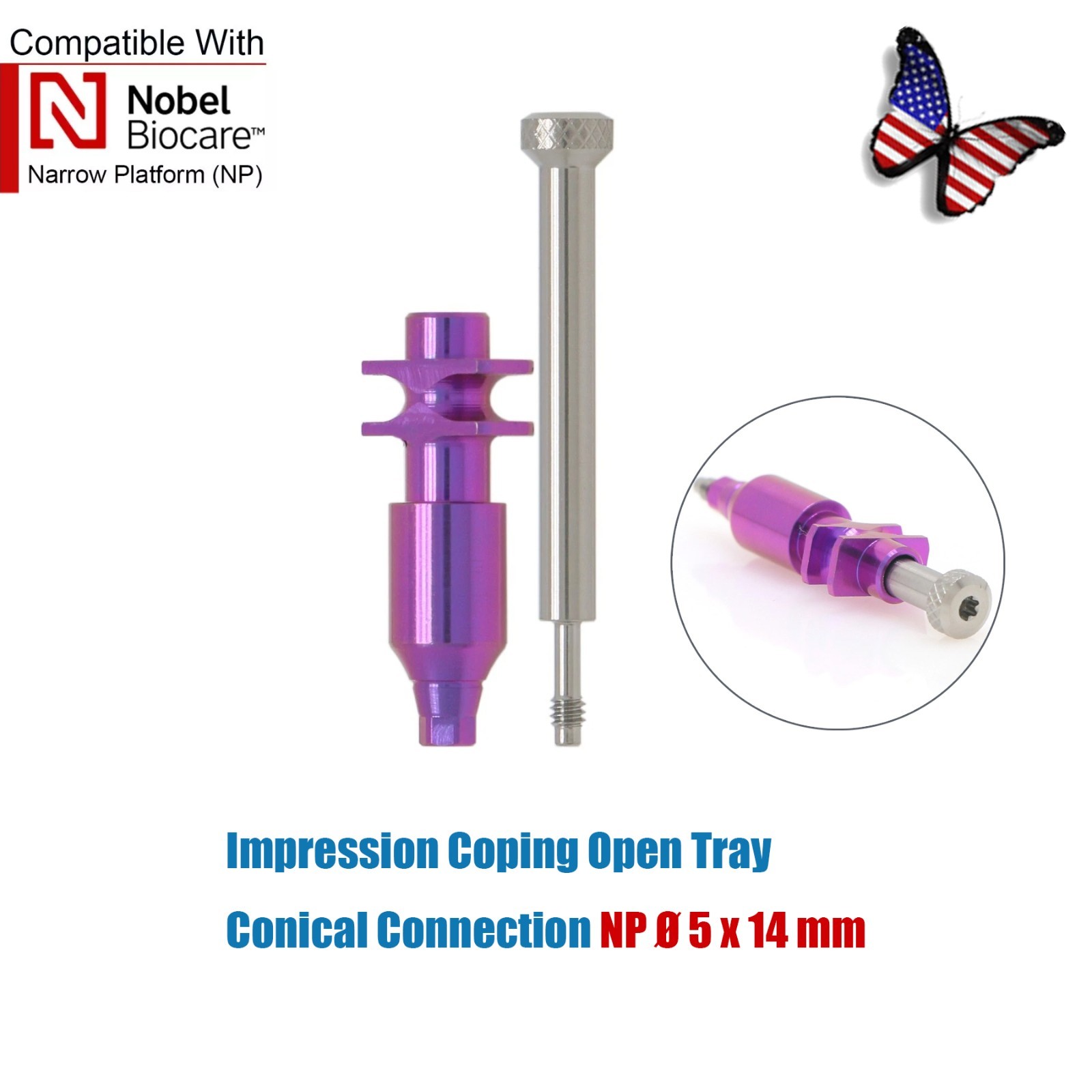 US For NobelActive Replace Internal Conical Open Tray Pick-Up Impression Coping