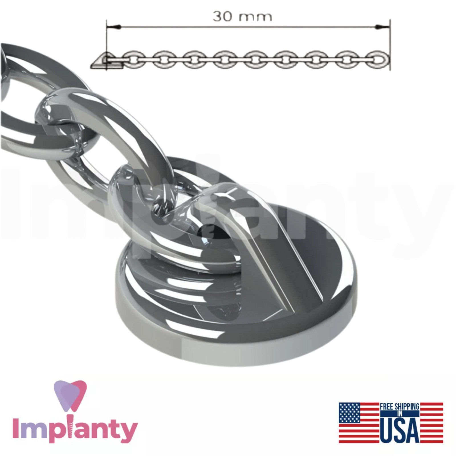 10x Morelli Non-Errupted Teeth Hook Traction Chain Buttons Stainless Steel