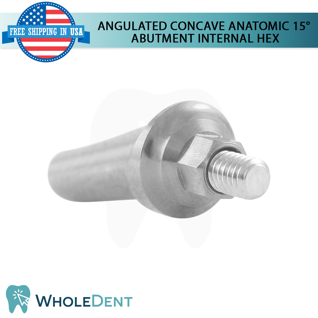 X1 Angulated Abutment Concave Anatomic 15° Dental Ø4.5mm Int Hex 2.42mm