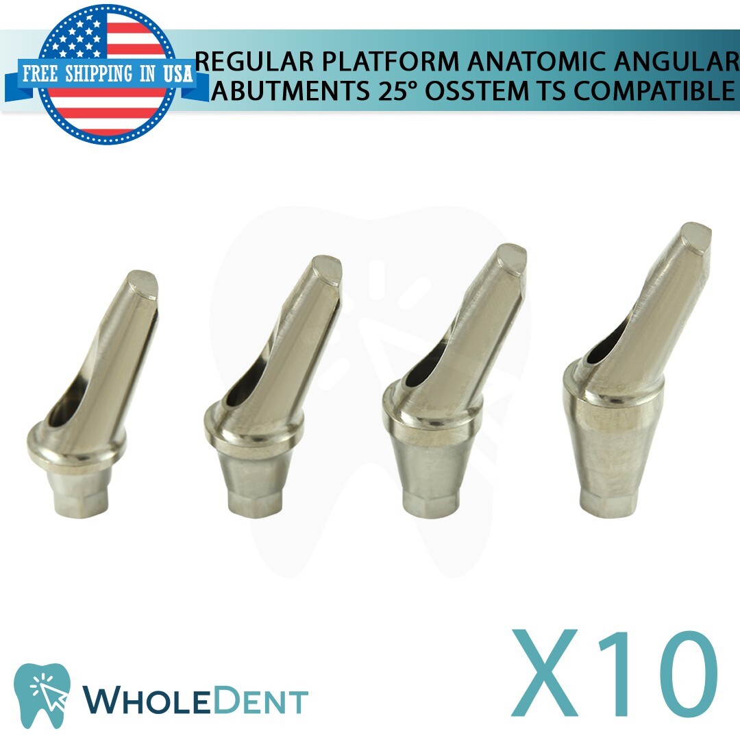 10x Regular Angled Anatomic Abutment 25° Titanium Dental Osstem® TS Compatible