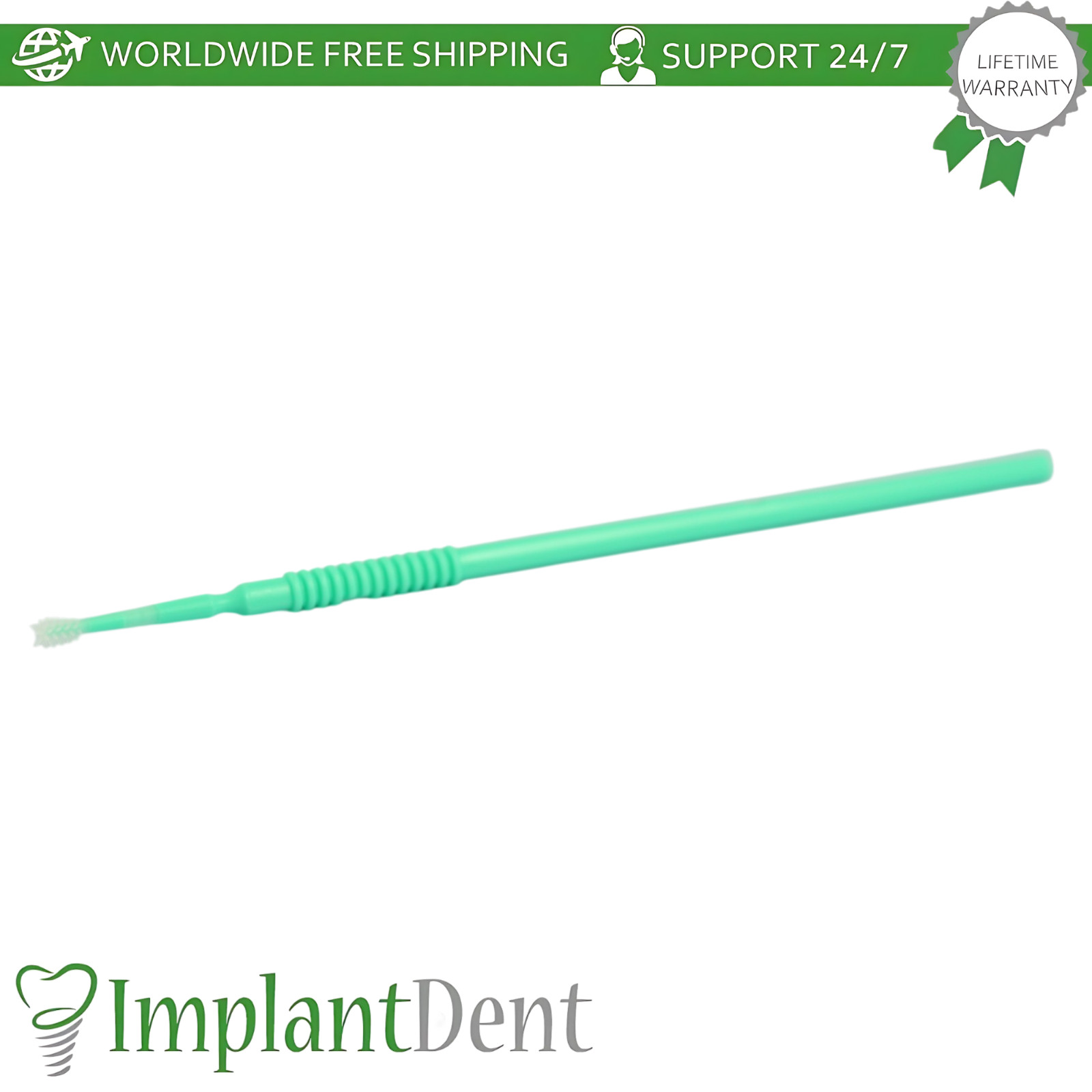 Dental Flock Free Micro Applicator Brushes Mint 50pcs Flexible Tip Dental Lab