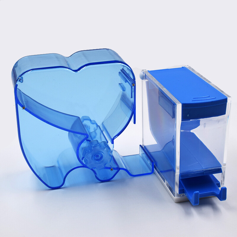 Dental Plastic Blue High Quality Cotton Roll Press Type Dispenser Equipment Case