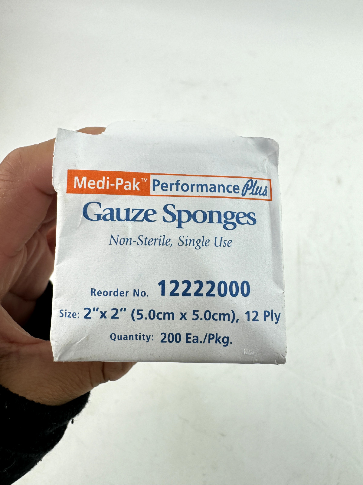 x9 Gauze Sponge Medi-Pak Performance Plus Cotton Gauze 12-Ply 2X2in Pack of 200