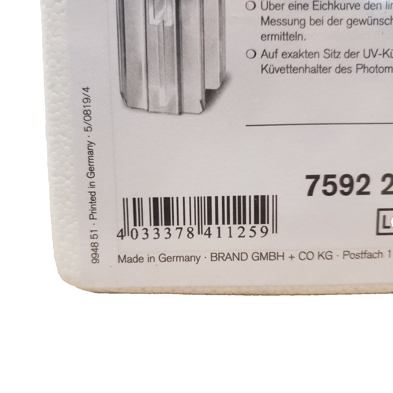 Chemglass BrandTech – CLS-1377-101 – CUVETTE-UV ULTRA-MICRO 15MM – (Pack of 100)