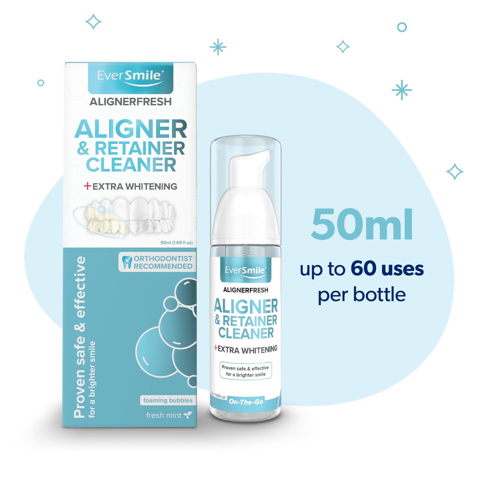 EverSmile AlignerFresh Extra Whitening 50ml (Pack of 1), Mint