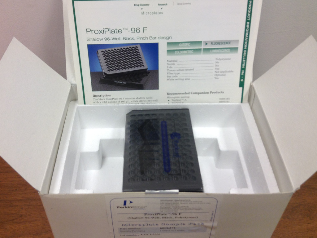 PerkinElmer – P/N: 6006271 – ProxiPlate 96F – Shallow 96-Well, Black, 5 Plates