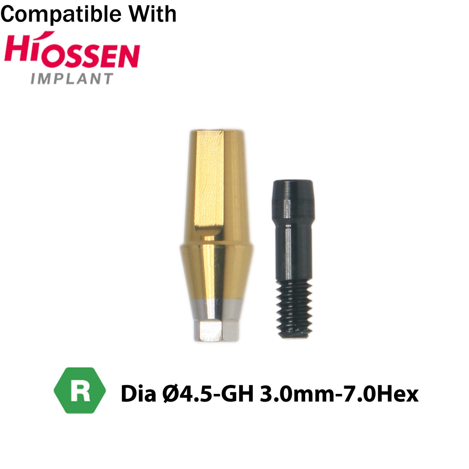 Dental Regular Straight Abutment with Screw fits Hiossen Osstem Ø4.5/5.0/6.0mm