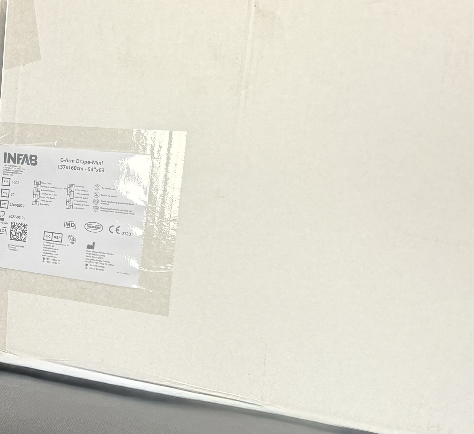INFAB C-Arm Drape-Mini 137x160cm 4003 Radiology Medical Laboratory