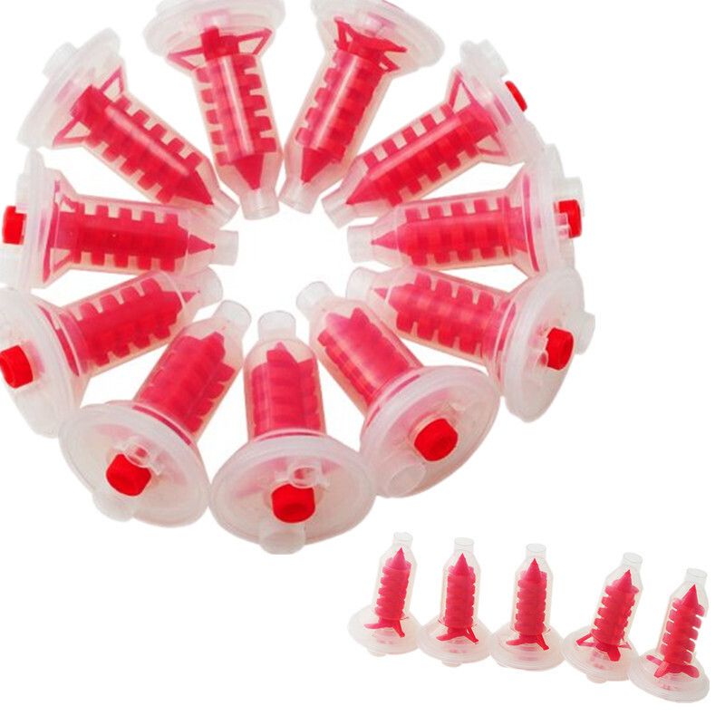 50 Pcs Dental Disposable Impression Red Penta Syringe Intraoral Mixing Tips Tool