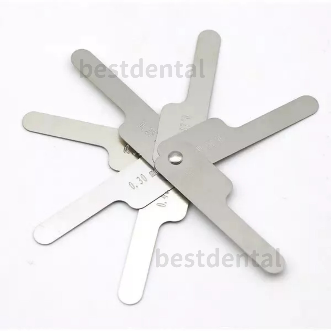 7Pcs/set Dental Orthodontic Interproximal Reduction IPR Gauge Ruler 0.10-0.50mm