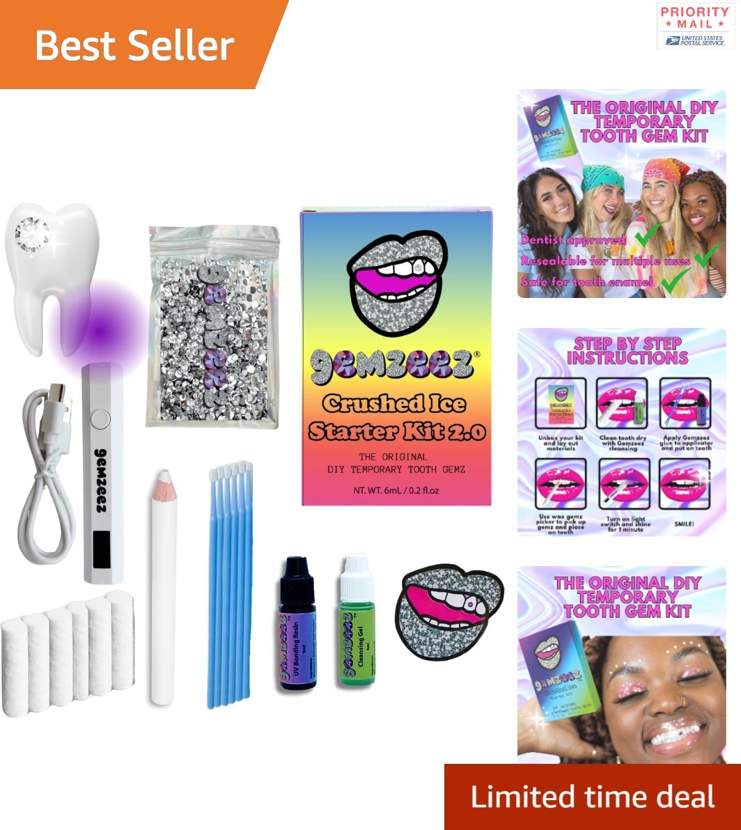DIY Tooth Gemz Starter Kit 18 Piece Crushed Ice Rhinestone Sparkling Smile Kit