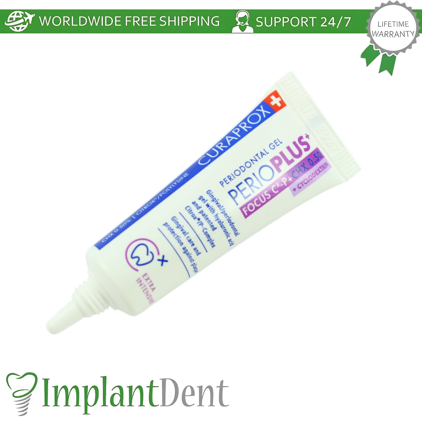 Dental Periodntal Gel 10ml Perio Plus Focus CHX 0.5% Gums Oral Care Curaprox