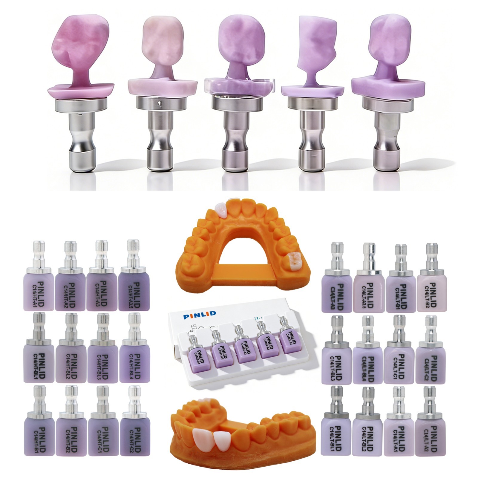 Dental C14 Lithium Disilicate CAD/CAM Blocks HT/MT/LT for CEREC IPS e.max System