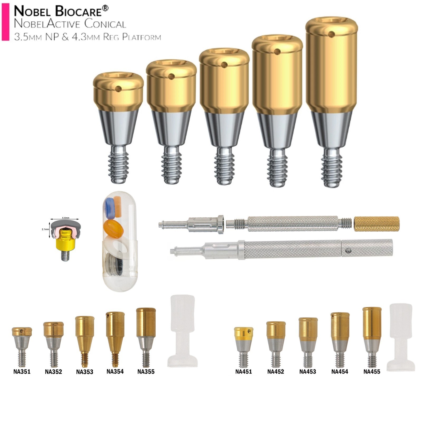 US Nobel Biocare Zest Locator Overdenture NOBEL Abutment NP & RP Retention Caps