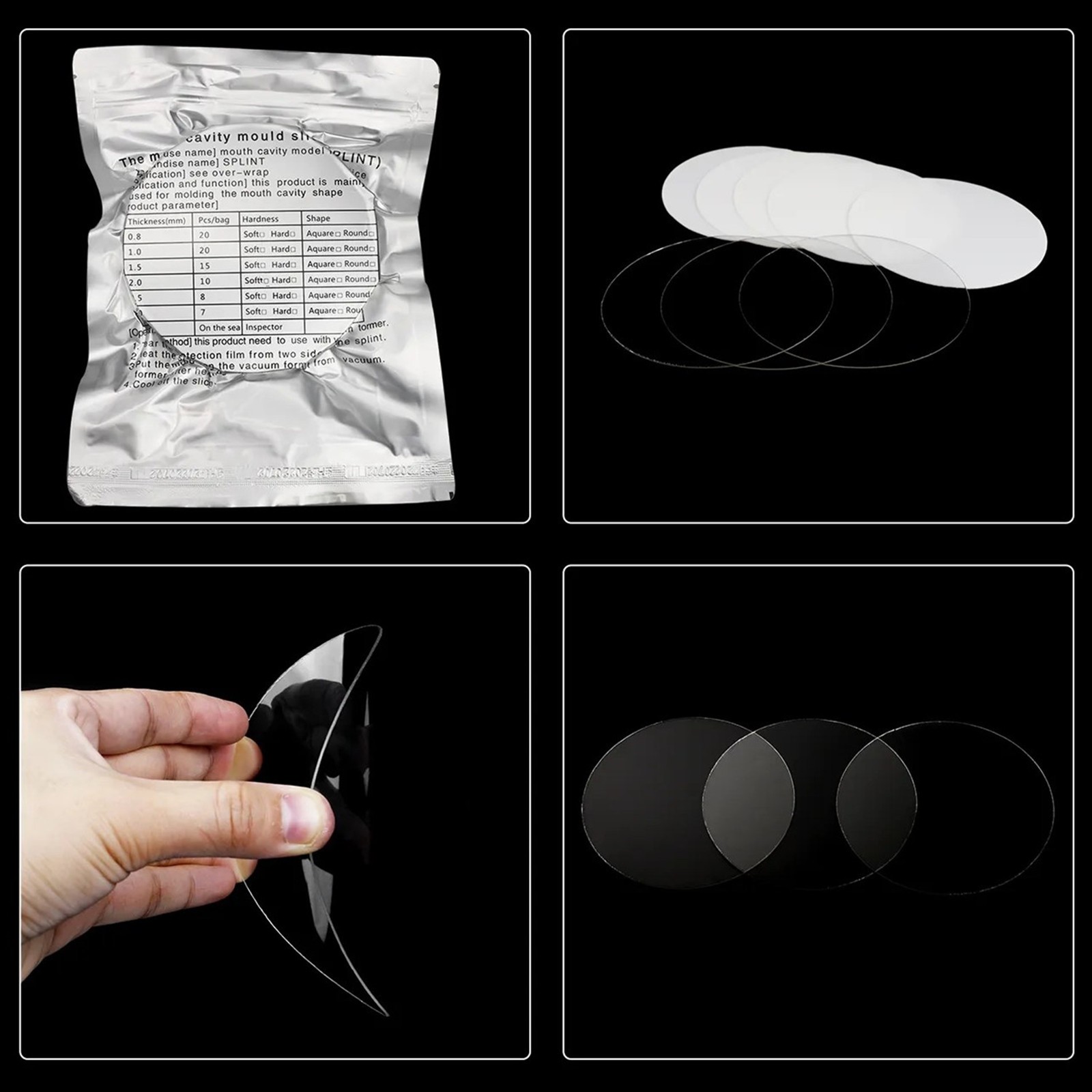 15Pcs Dental Orthodontic Splint Retainer Slice Vacuum Forming Sheet 1.5mm Hard