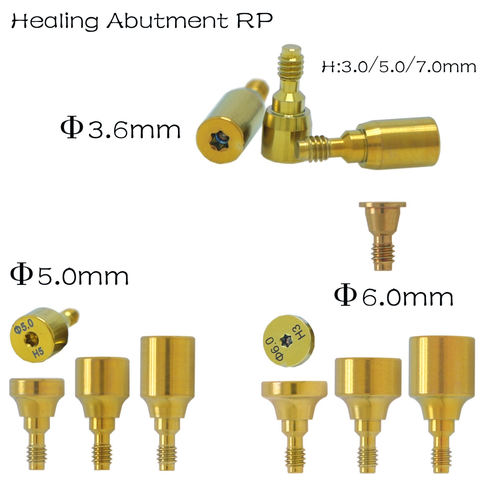 US Nobel Biocare Conical Connection Titanium Healing Cap Abutment For NP/RP Plat