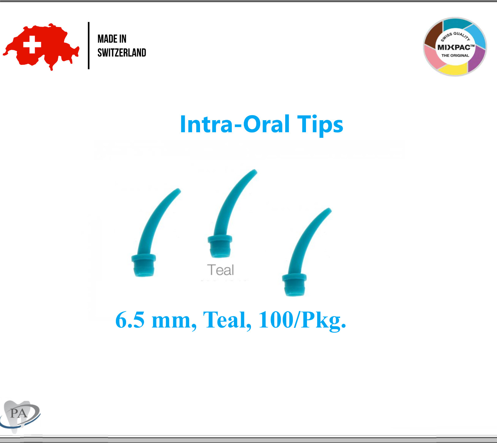 Dental Teal T-Saver Mix Tip 6.5mm. VPS Impression HP MIxing Tips T-Short /Long